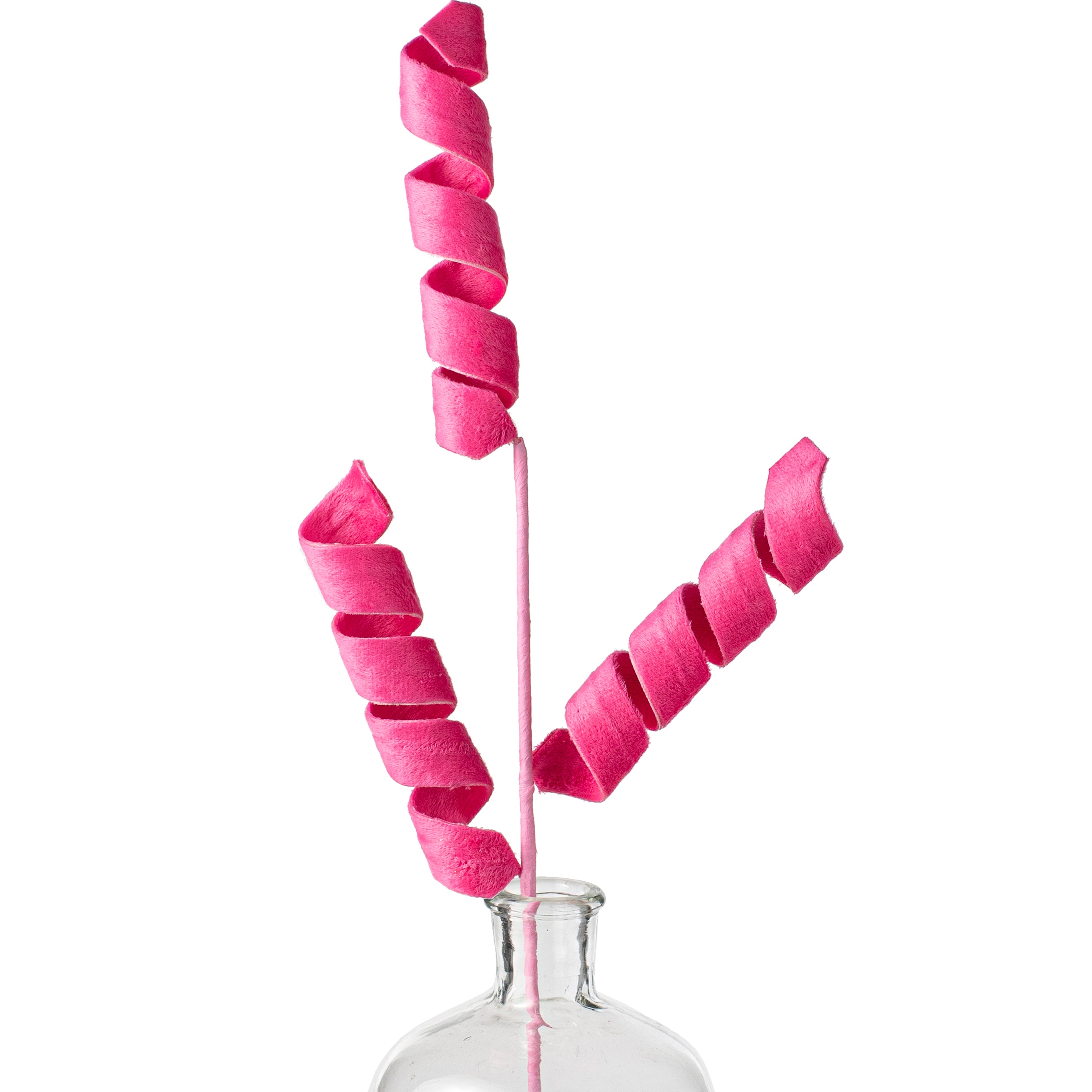 24" Fuzzy Curly Spray: Fuchsia Pink