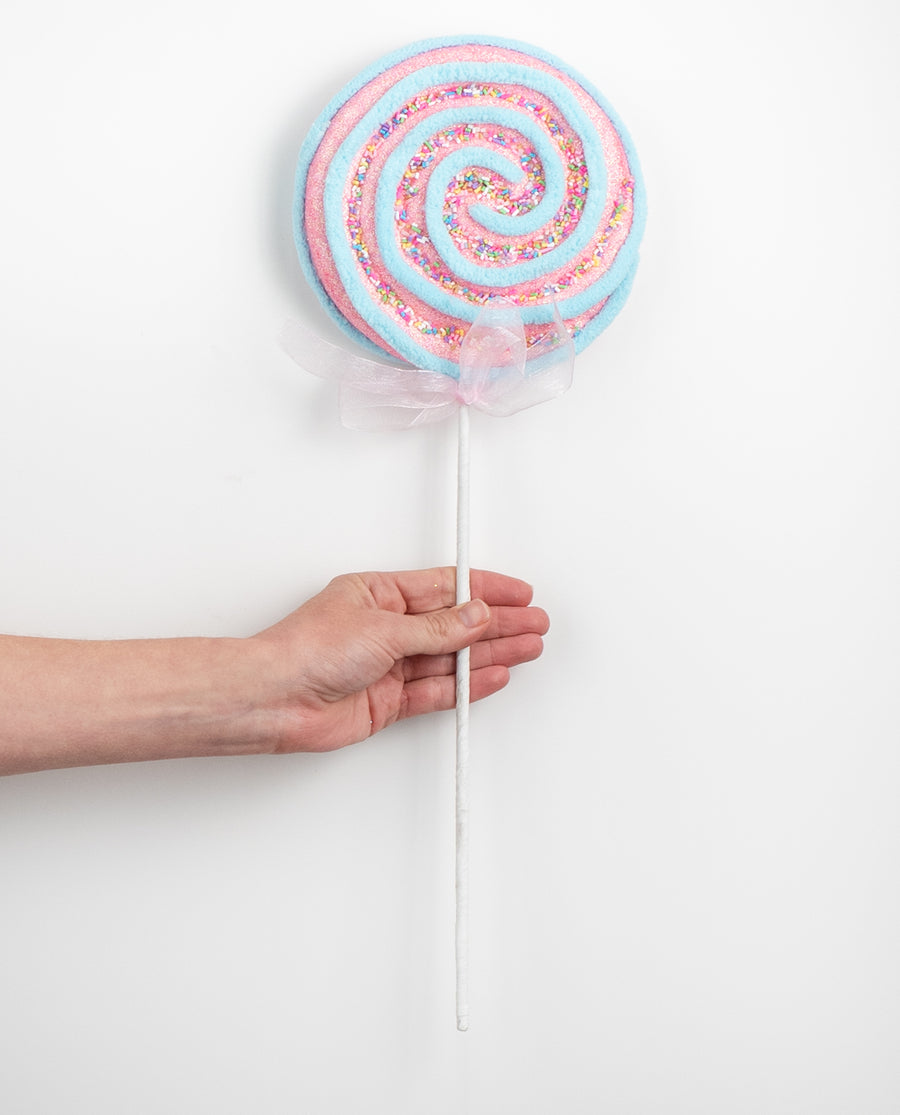 18" Sprinkle Lollipop Spray: Pink & Blue