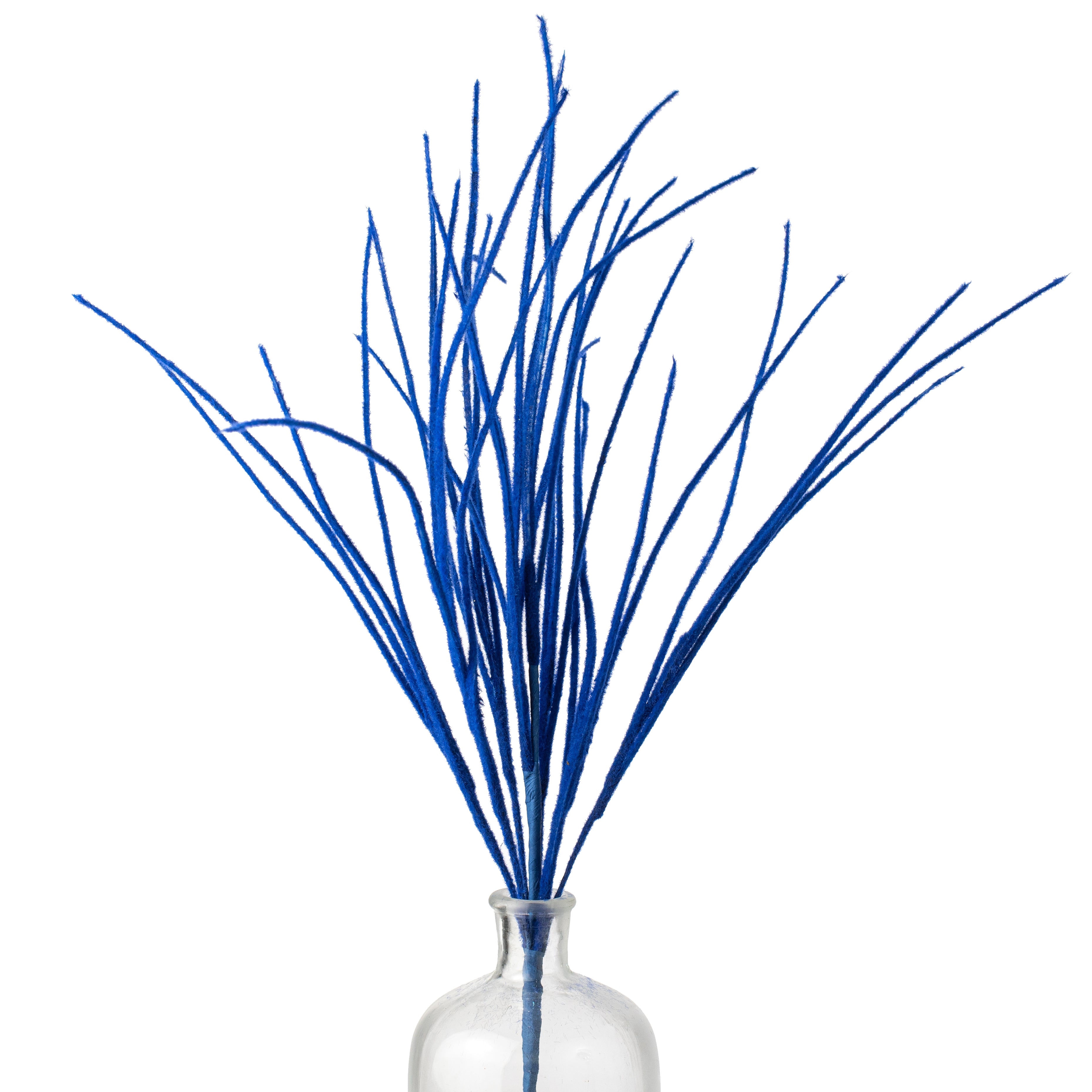 27" Flocked Grass Bush: Royal Blue