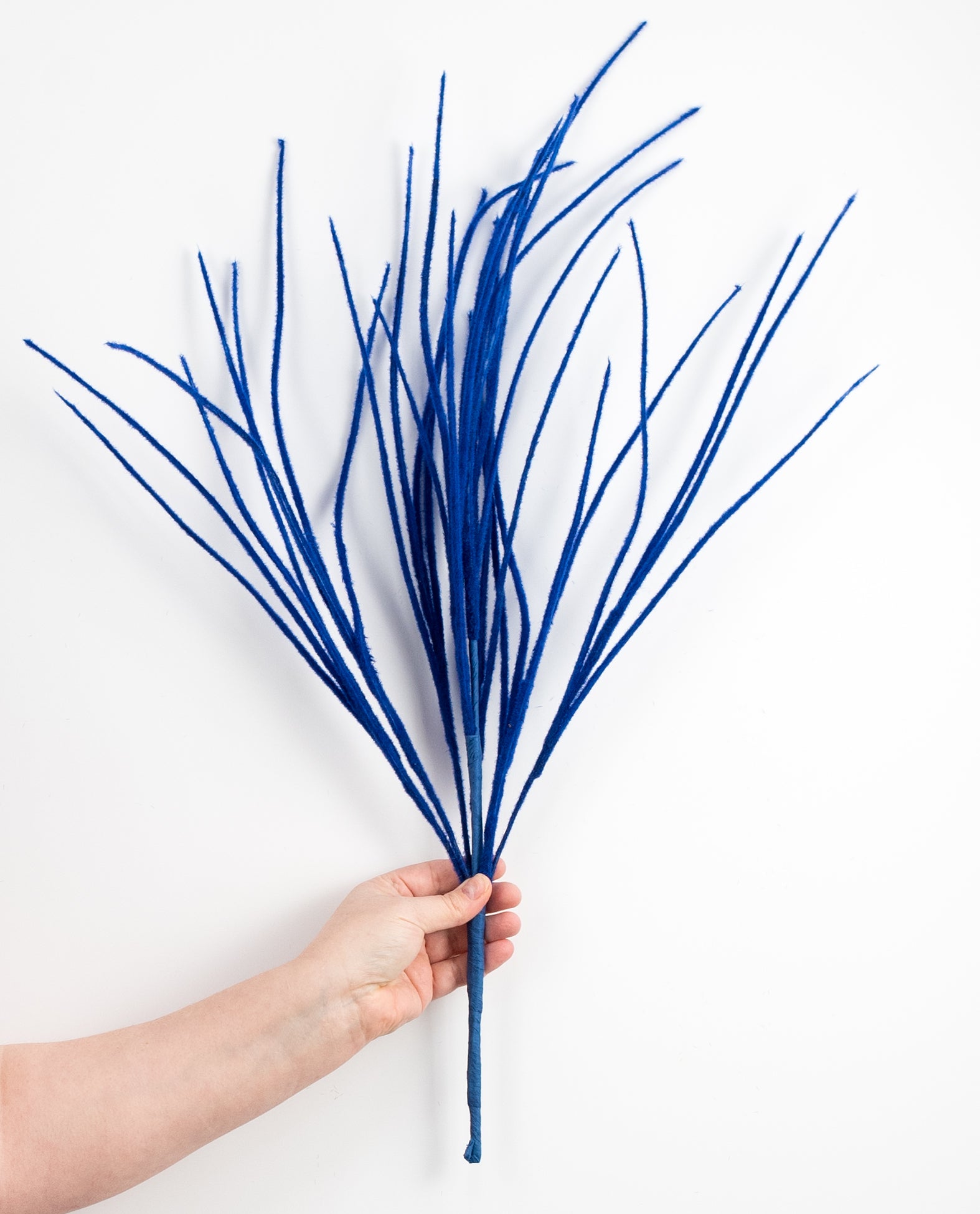 27" Flocked Grass Bush: Royal Blue