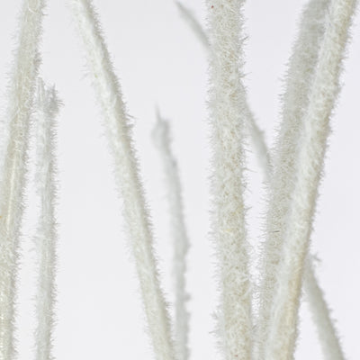 27" Flocked Grass Bush: White