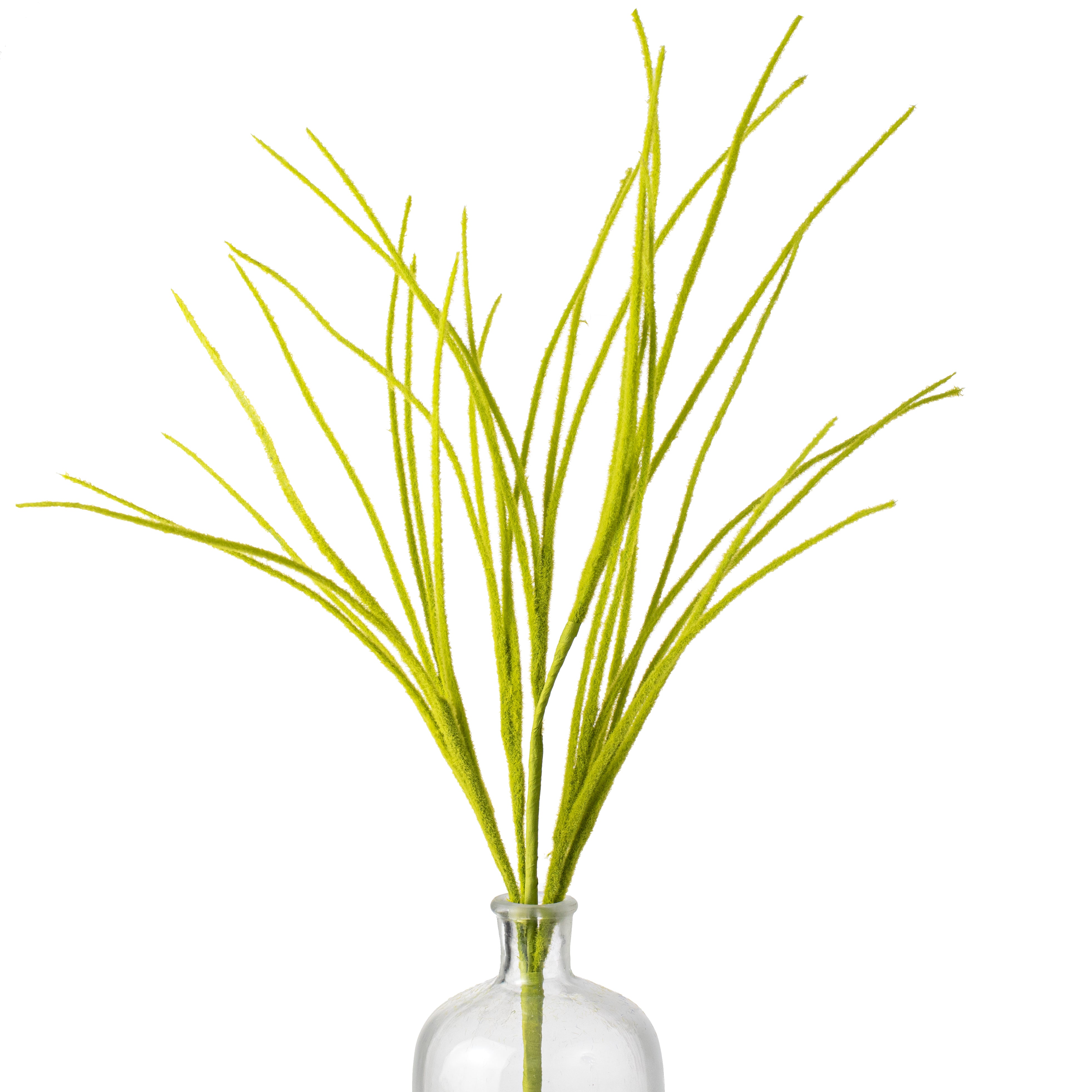27" Flocked Grass Bush: Lime Green