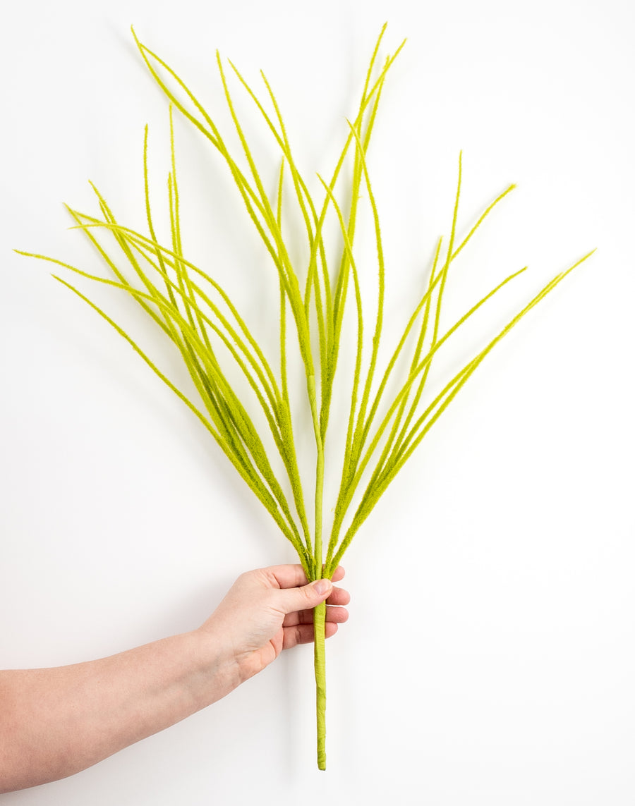 27" Flocked Grass Bush: Lime Green