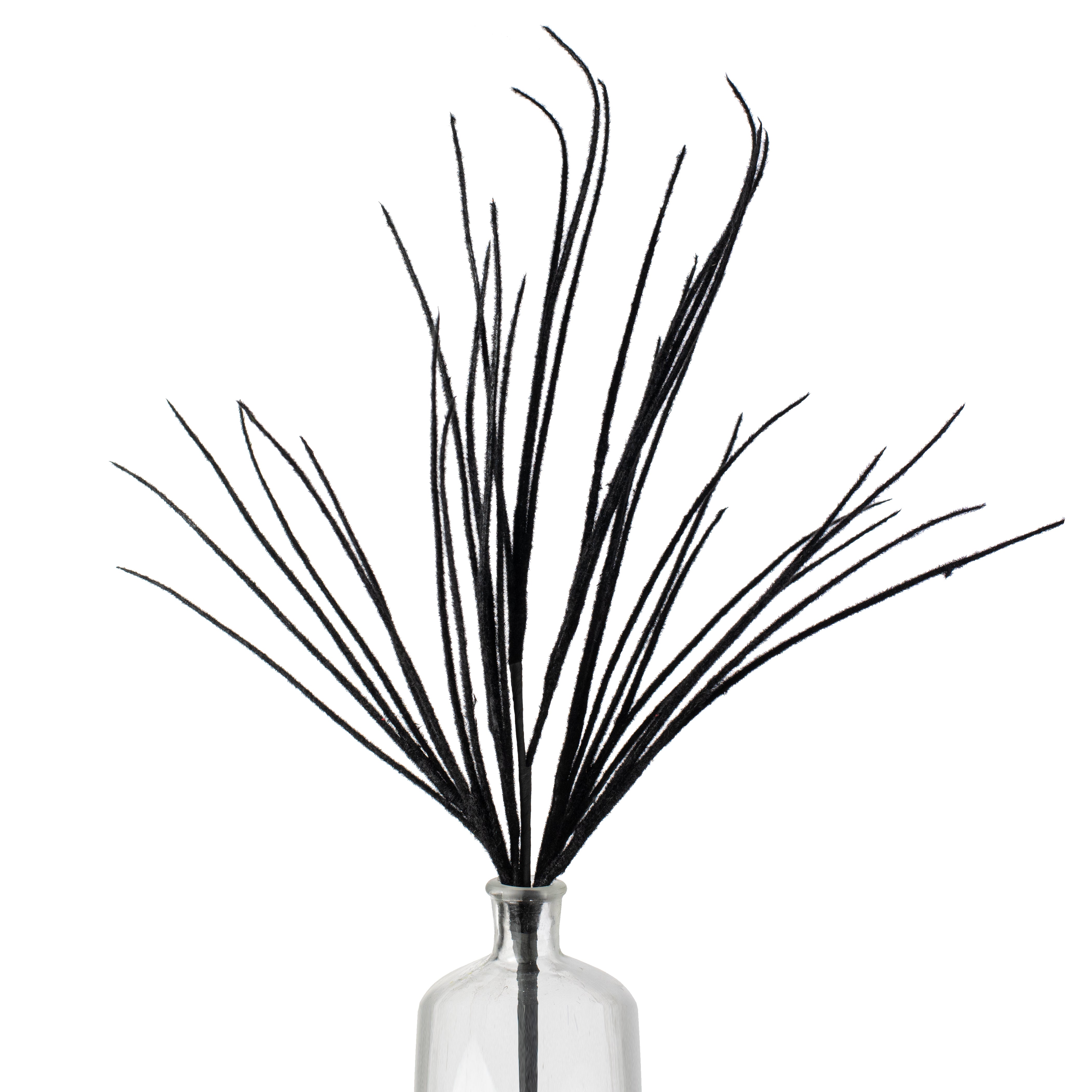 27" Flocked Grass Bush: Black