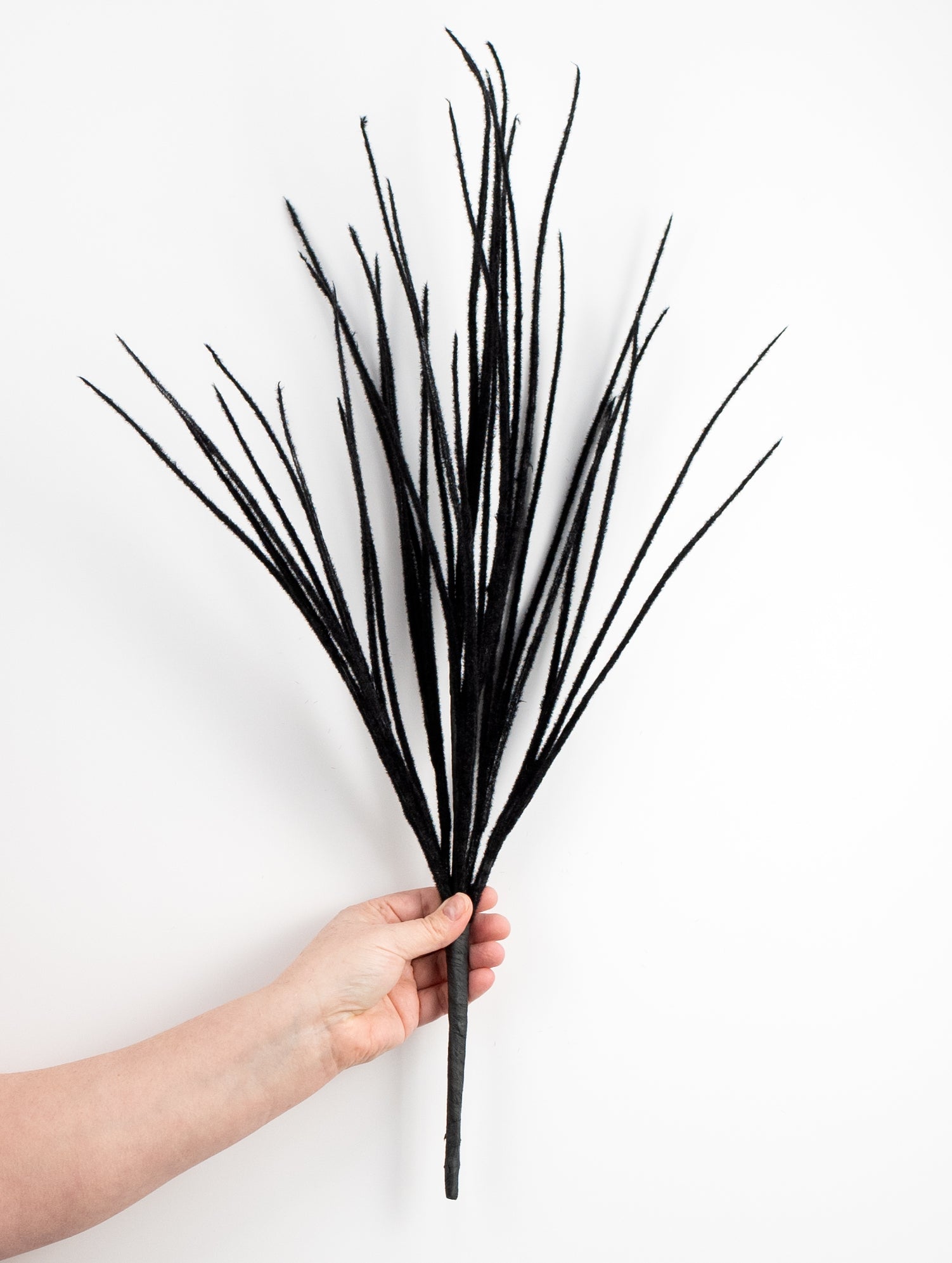 27" Flocked Grass Bush: Black