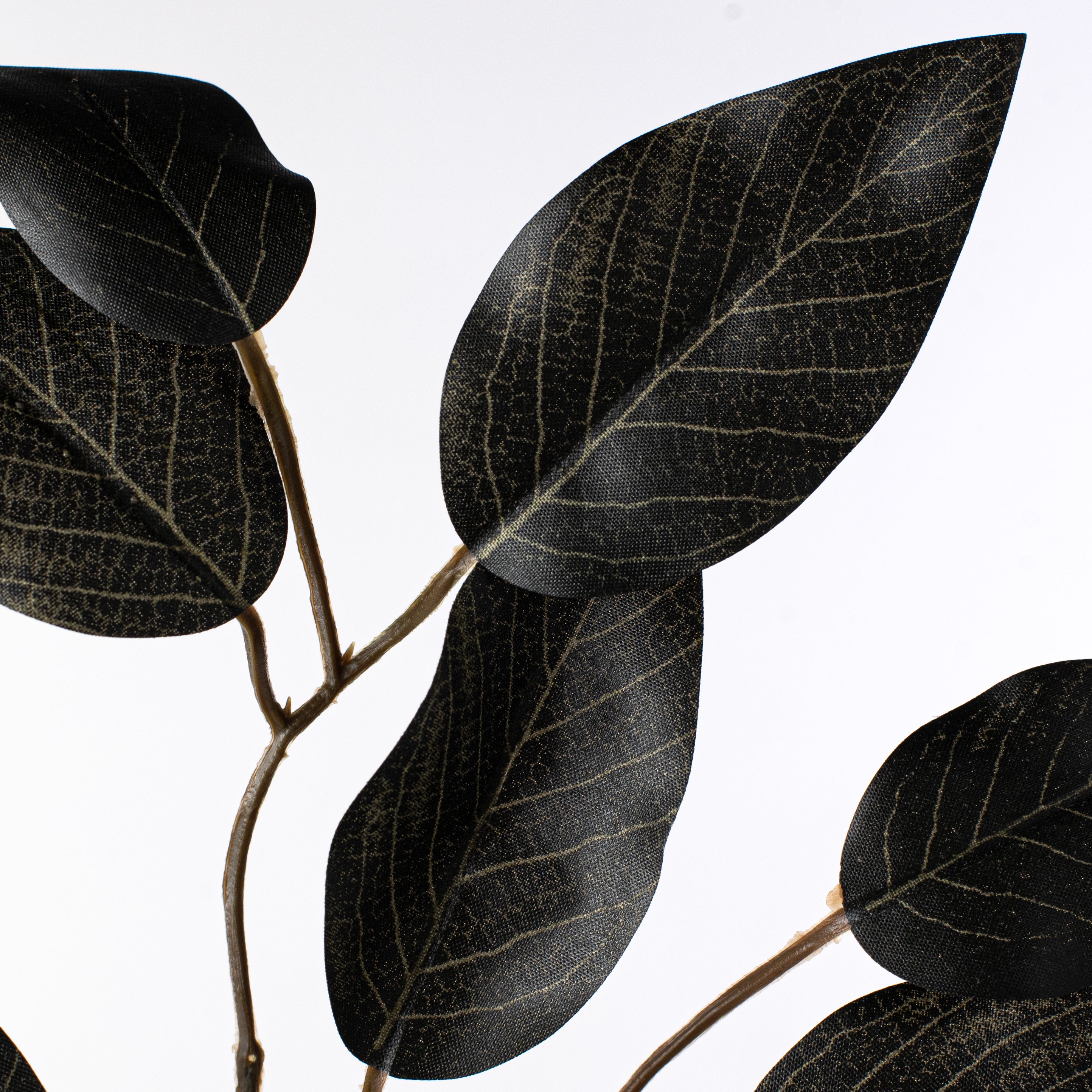 23" Ficus Leaf Spray: Black (12)