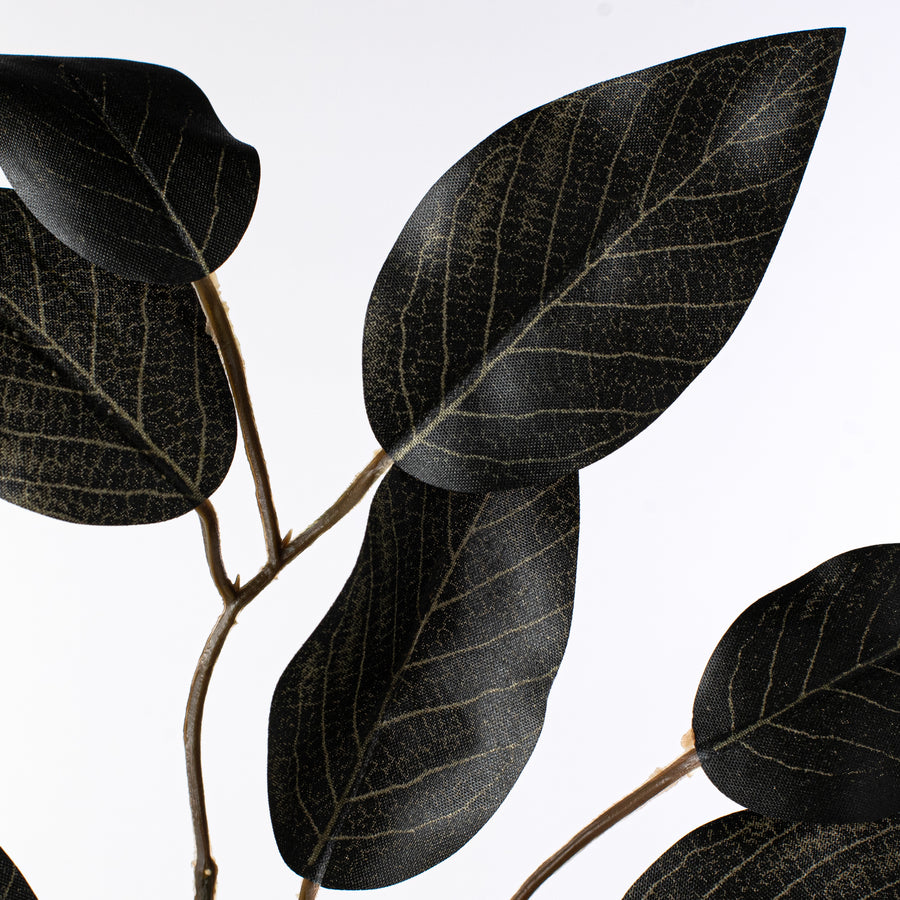 23" Ficus Leaf Spray: Black (12)