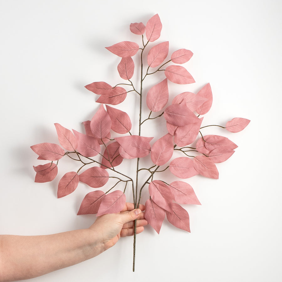 23" Ficus Leaf Spray: Rose Pink (12)
