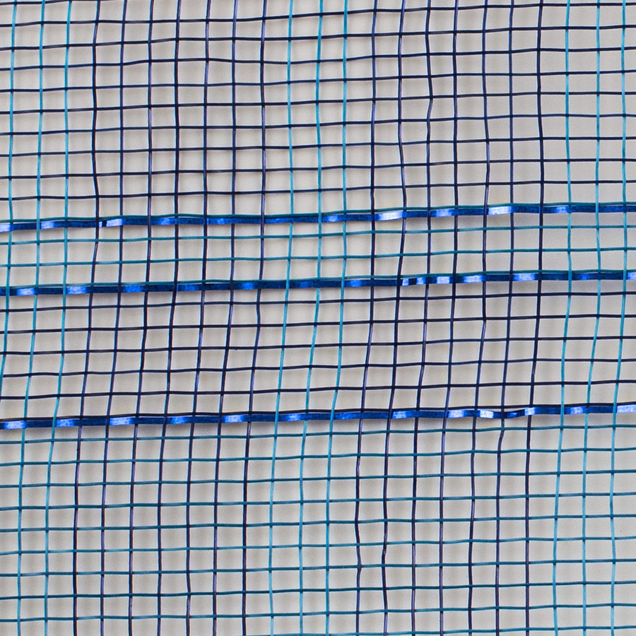 10" Plaid Metallic Mesh: Navy, Royal Blue, Teal