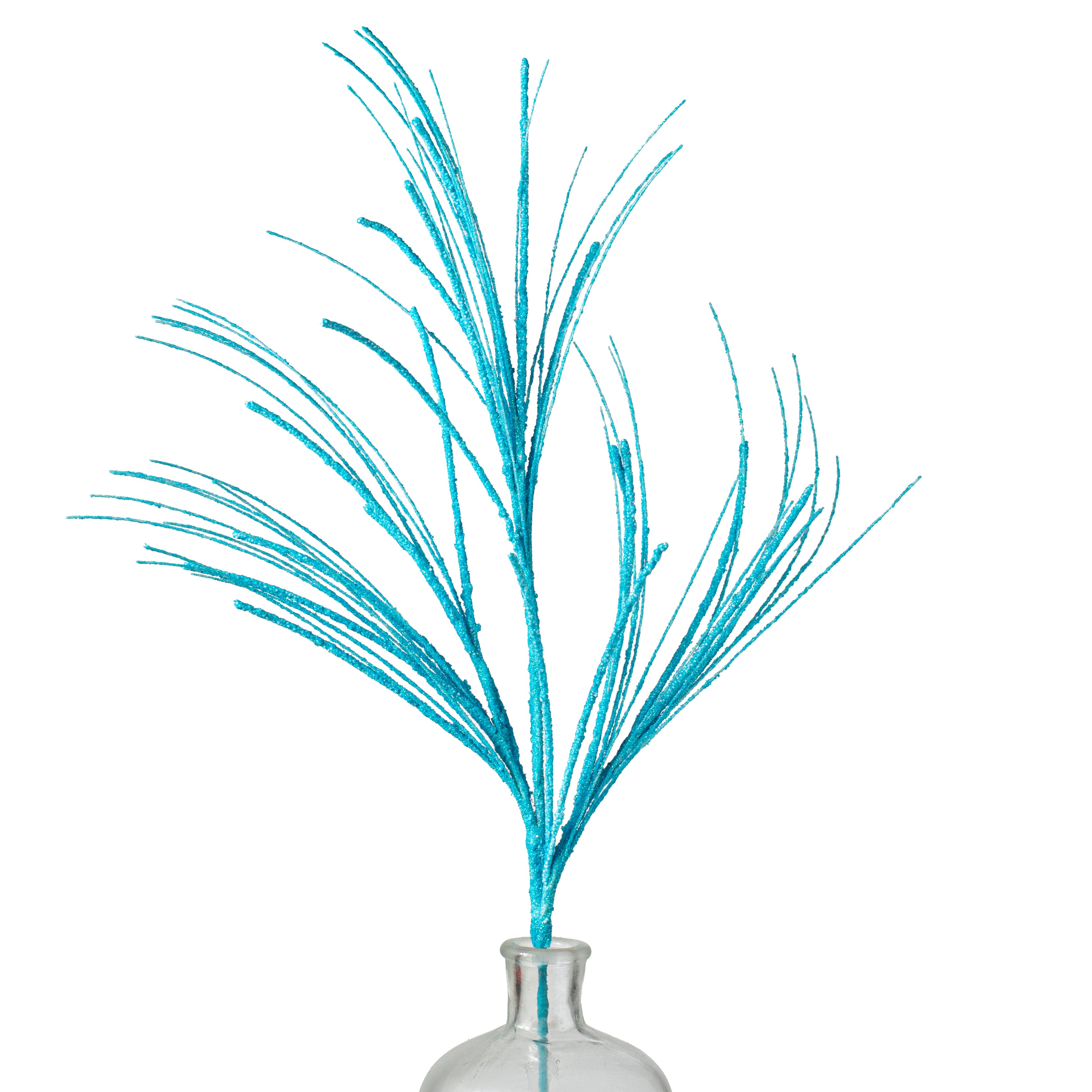 31" Glitter Mini Bead Fishline Spray: Light Blue
