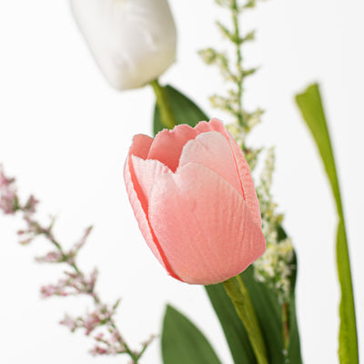 32" Tulip Spray: Pink, Yellow, White