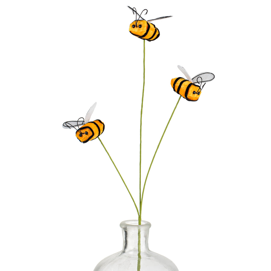 23" Velvet Bumble Bee Pick: Yellow