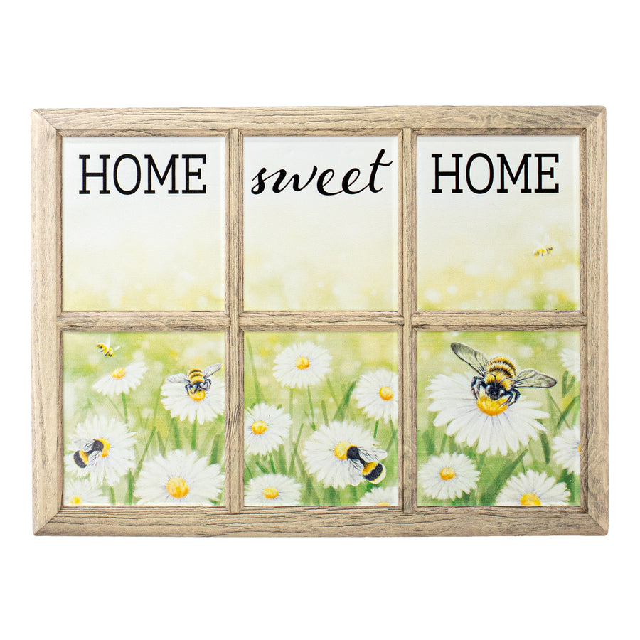 12" Sweet Home, Bees, Daisies Window Sign