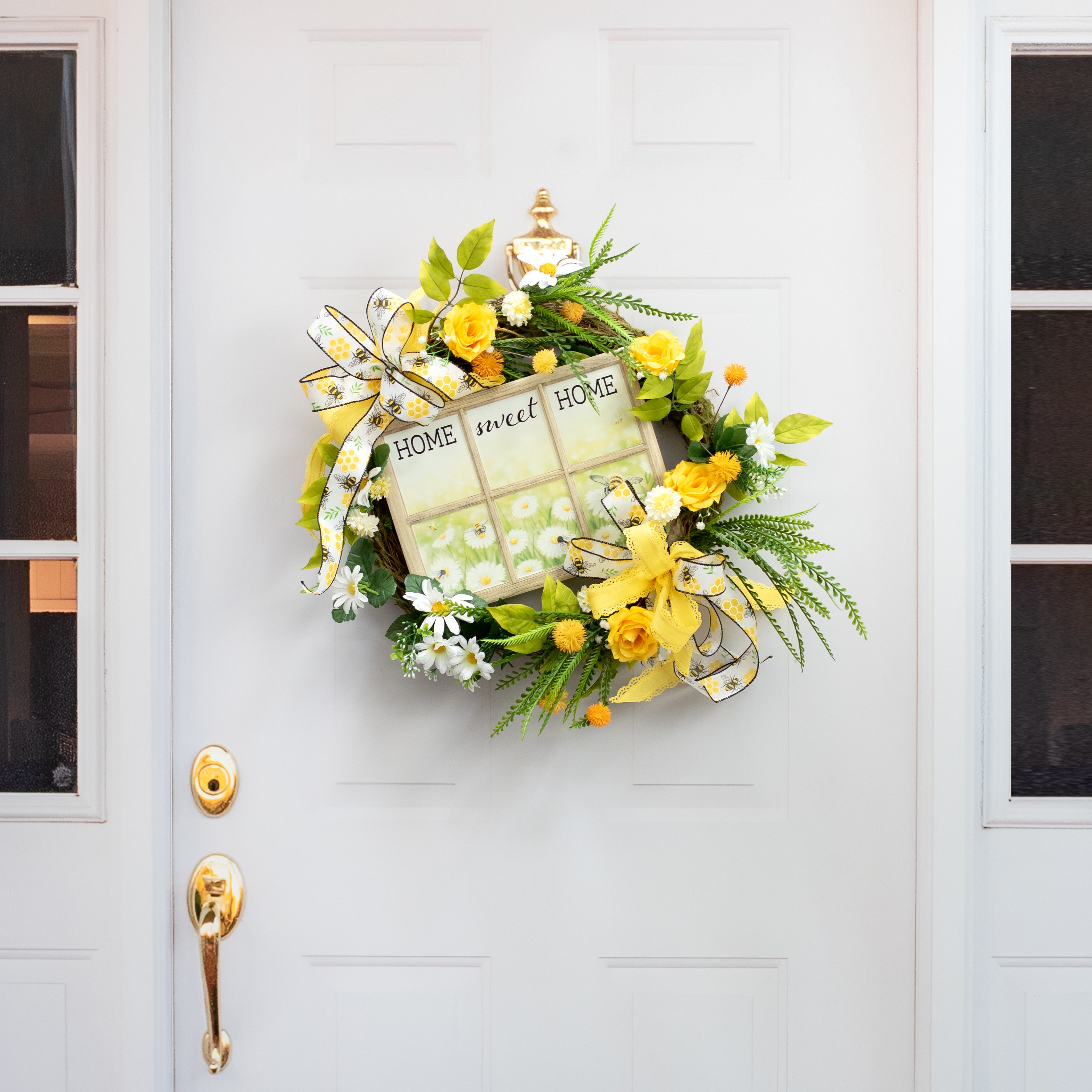12" Sweet Home, Bees, Daisies Window Sign