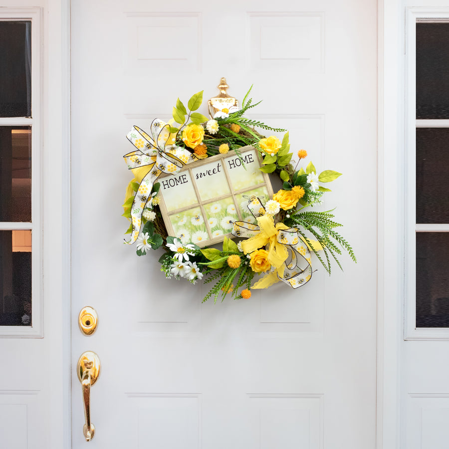12" Sweet Home, Bees, Daisies Window Sign