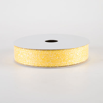 7/8" Candy Glittered Satin Ribbon: Yellow (10 Yards)