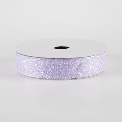 7/8" Candy Glittered Satin Ribbon: Lavender (10 Yards)