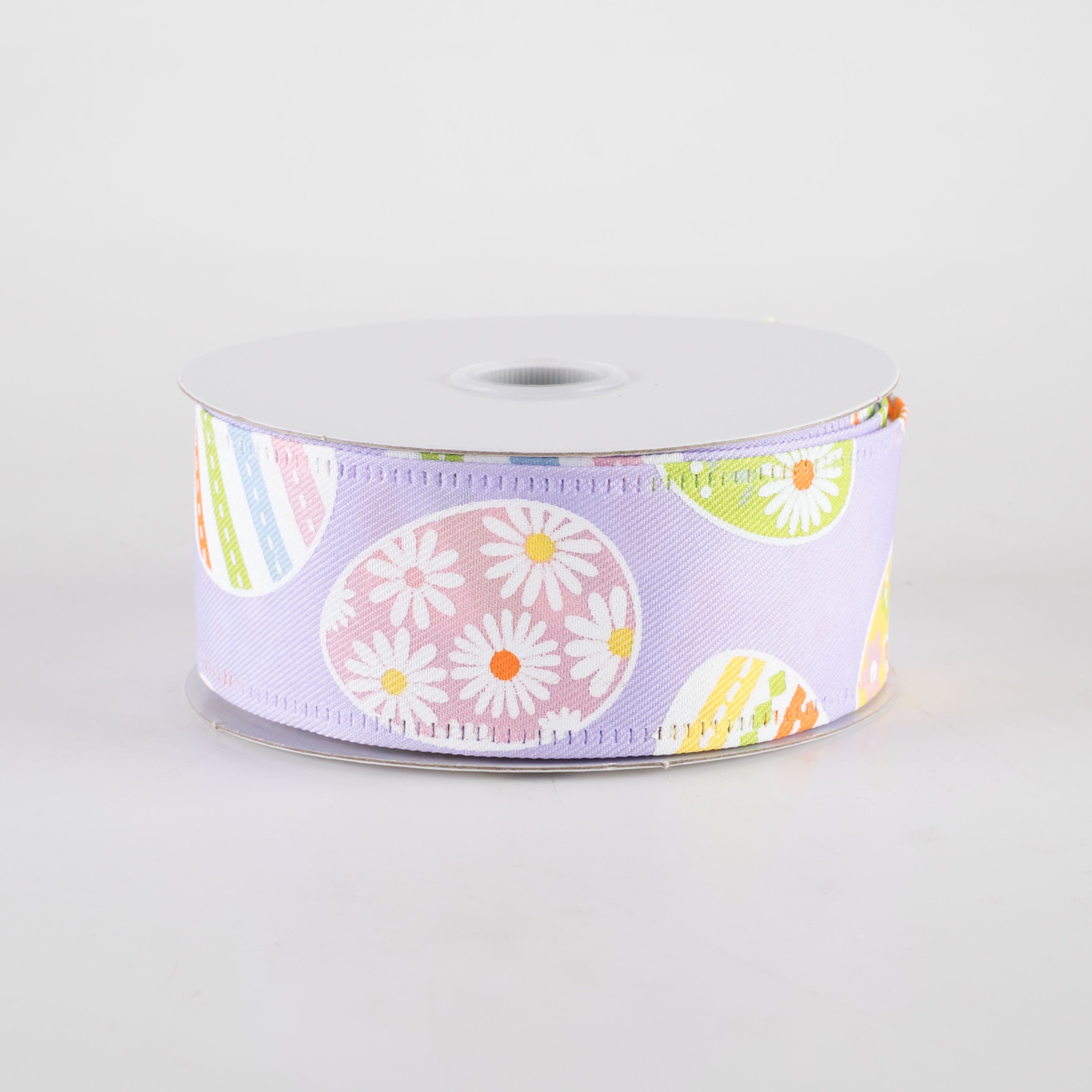 1.5" Daisy Eggs Ribbon: Lavender (10 Yards)