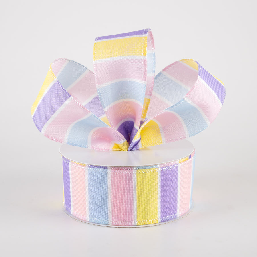 1.5" Florida Stripe Ribbon: Pastel (10 Yards)