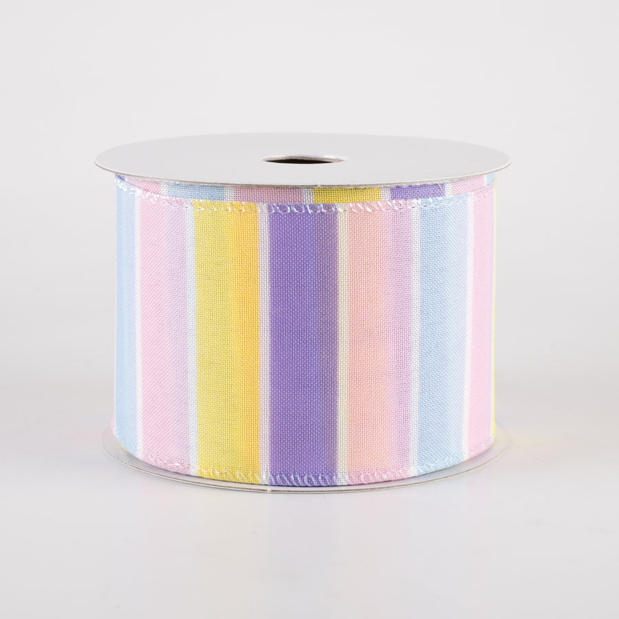 2.5" Florida Stripe Ribbon: Pastel (10 Yards)