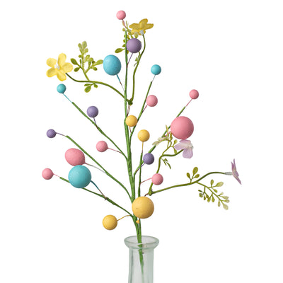13" Egg, Berry & Flower Pick: Pastel Mix