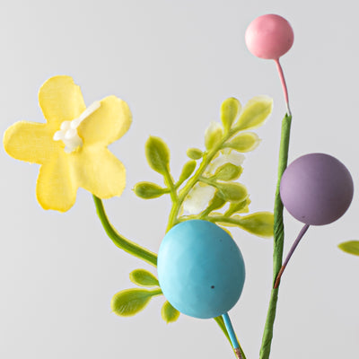 13" Egg, Berry & Flower Pick: Pastel Mix
