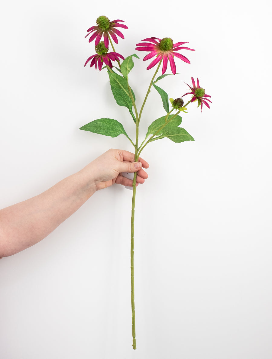 28" Coneflower Spray: Magenta Pink