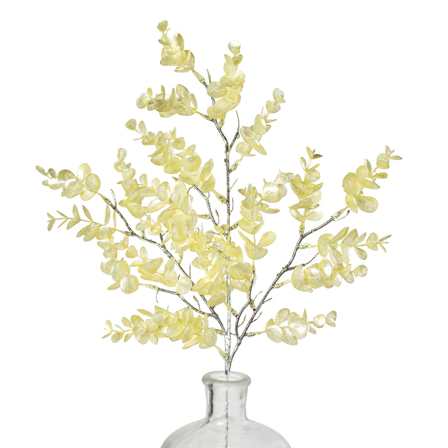 25" Pearl Eucalyptus Spray: Yellow