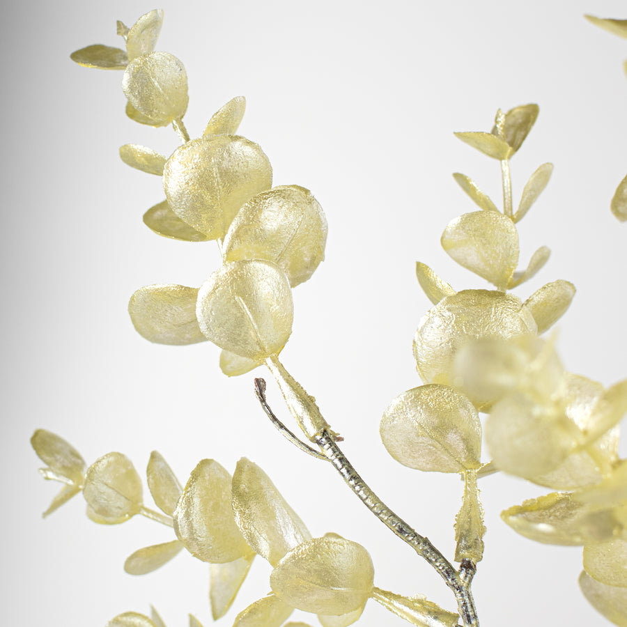 25" Pearl Eucalyptus Spray: Yellow
