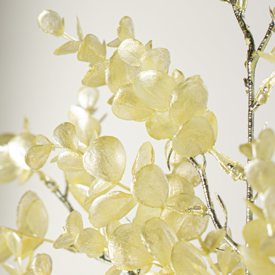 25" Pearl Eucalyptus Spray: Yellow