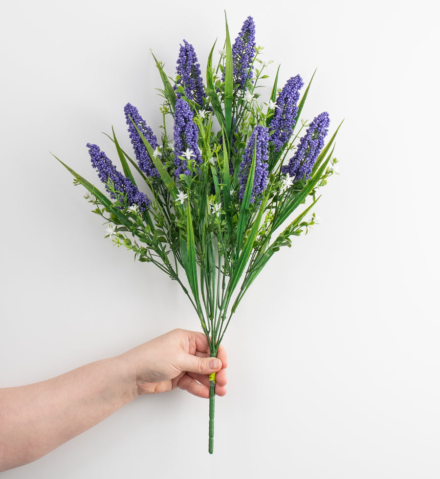 22" Heather Bush: Purple (7 Stem)
