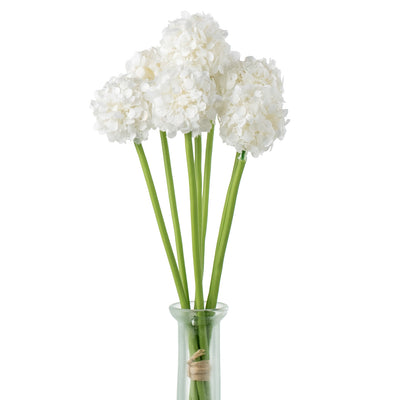 11" Flower Ball Stem Bundle: White Cream