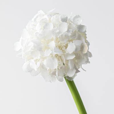 11" Flower Ball Stem Bundle: White Cream