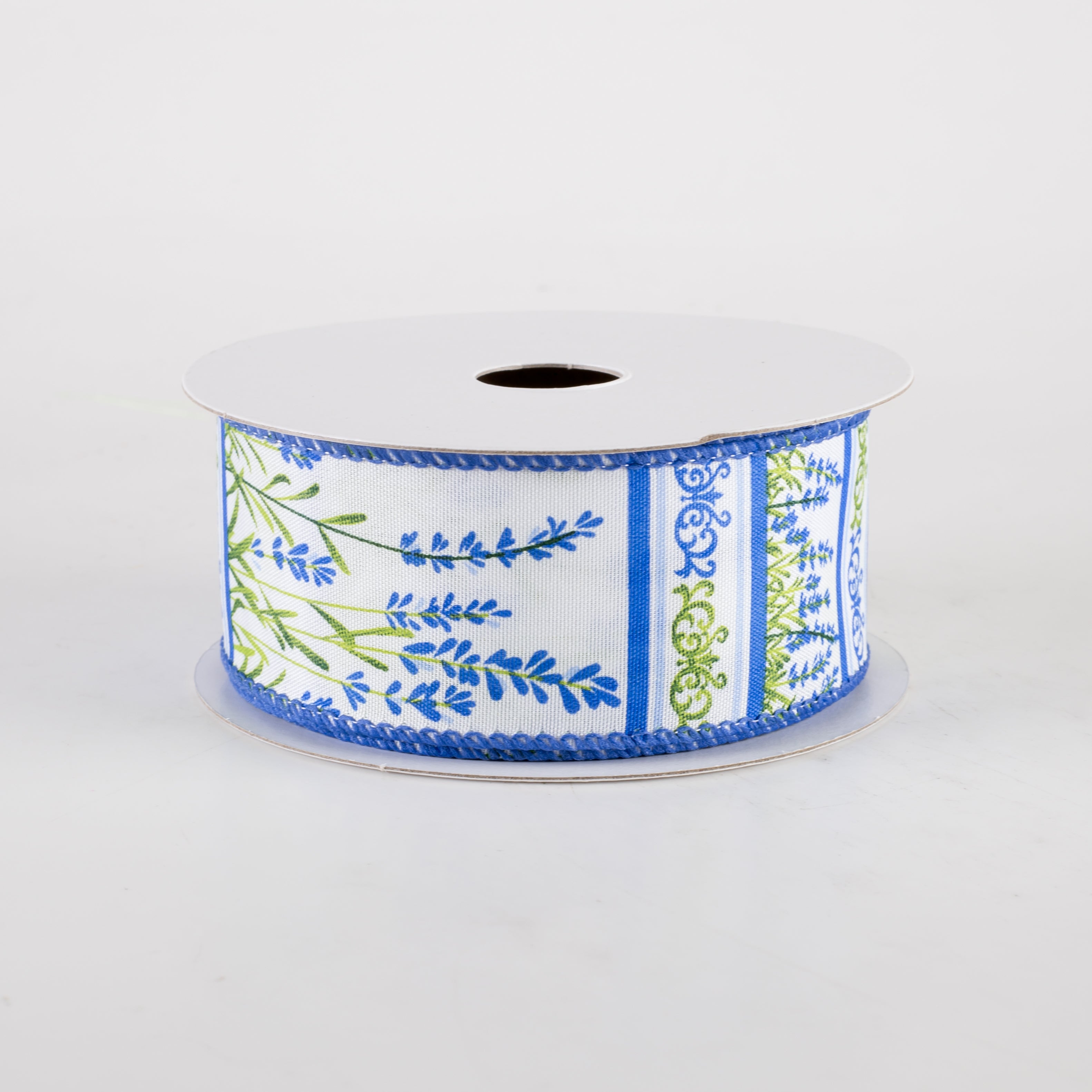 1.5" Satin Bluebonnet Stems Garden Ribbon (10 Yards)