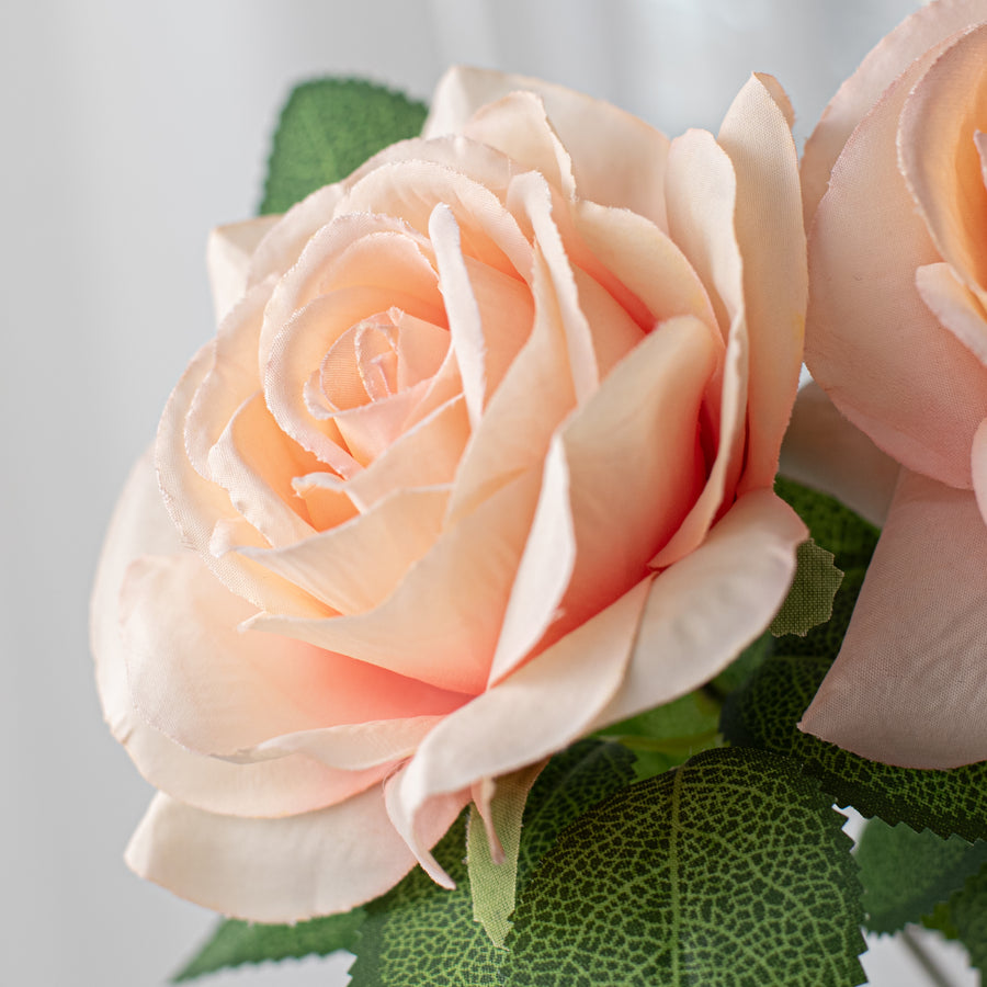 20" Celine Rose Bush: Blush Pink (9 Stem)