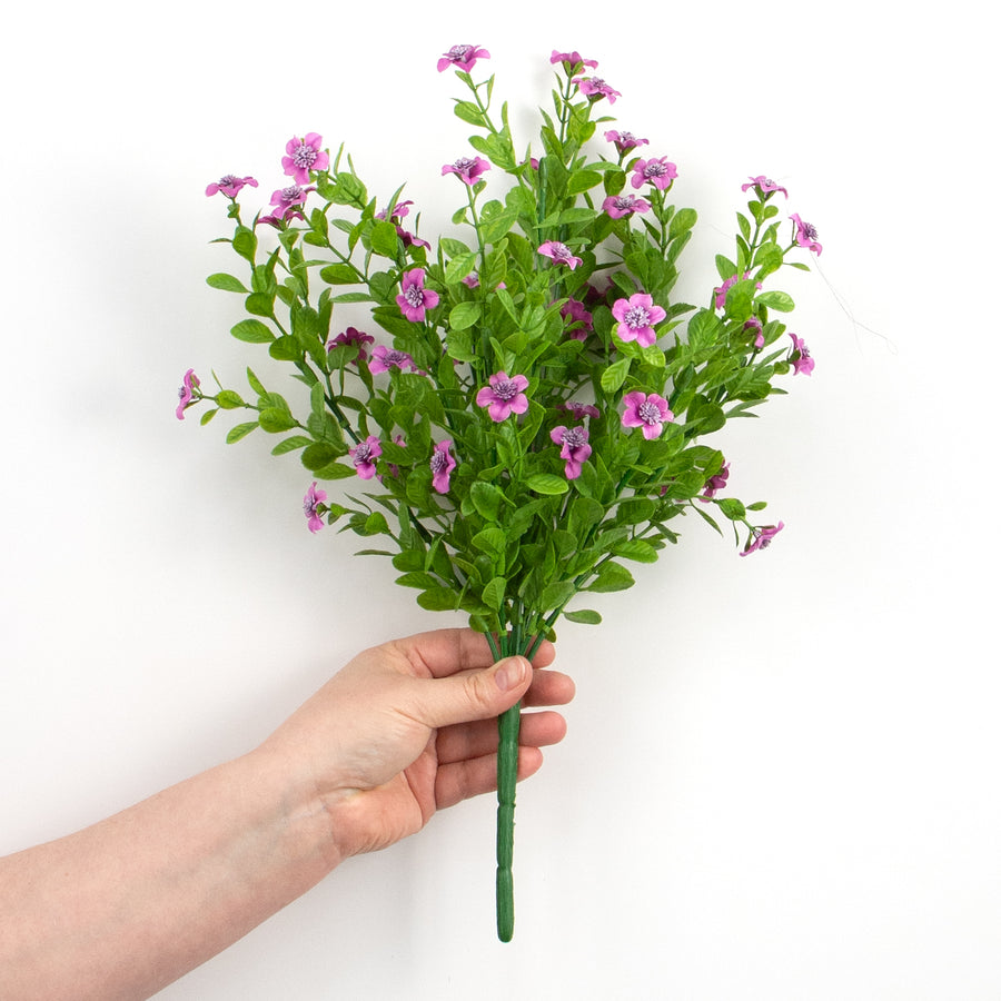 17" Small Flower Filler Bush: Purple