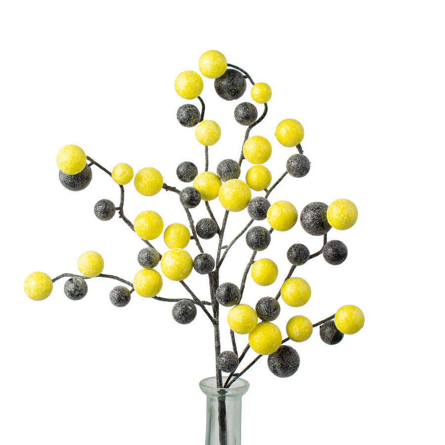 17" Glitter Ball Spray: Black & Yellow