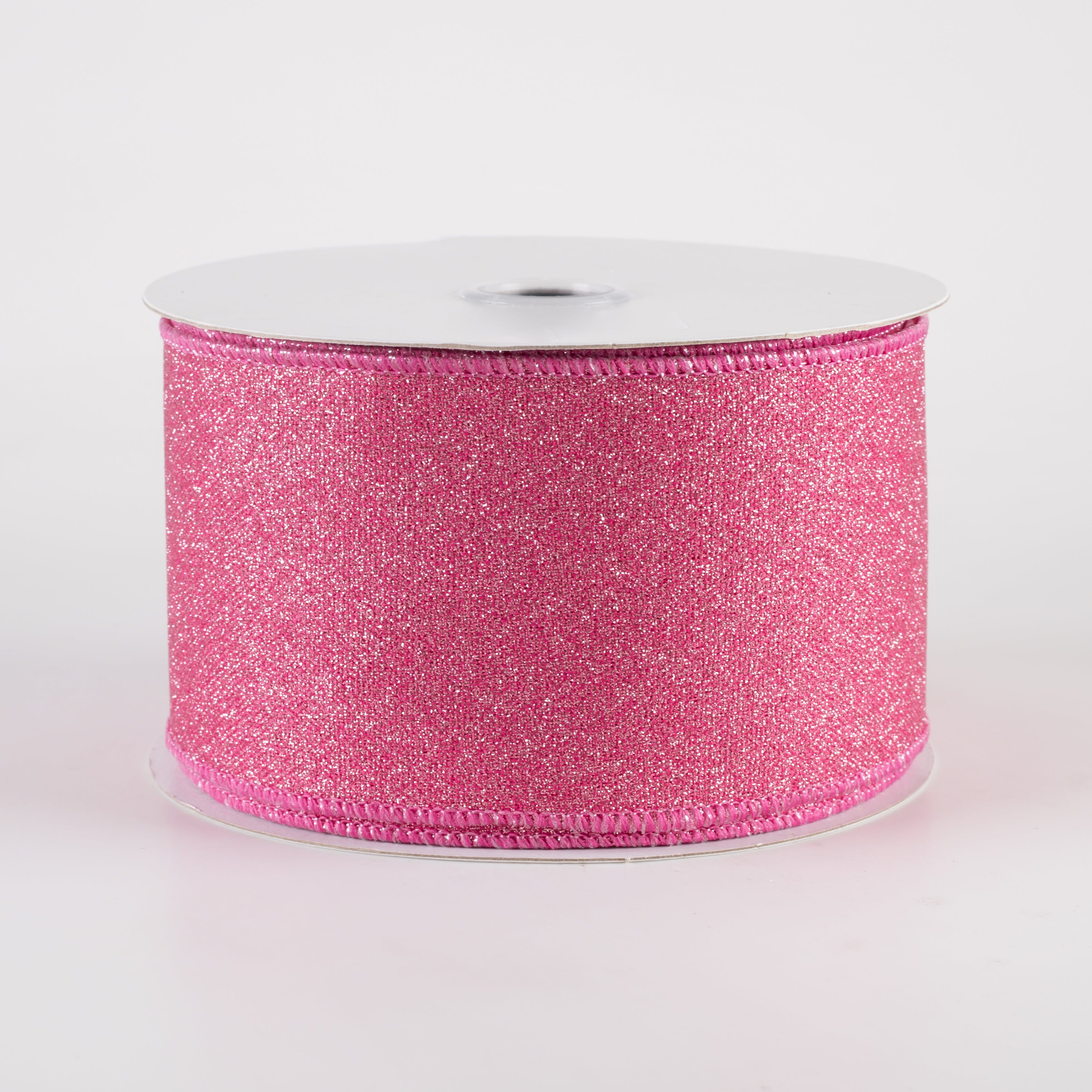2.5" Fine Glitter on Royal Ribbon: Light Pink, Fuchsia (10 Yards)