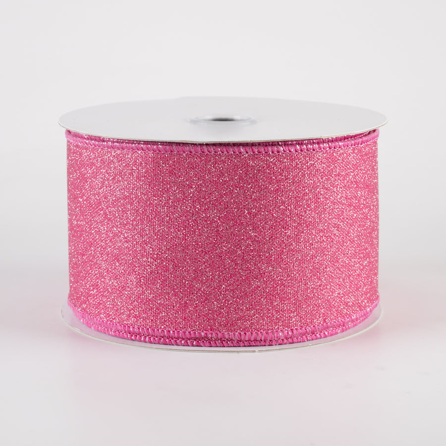 2.5" Fine Glitter on Royal Ribbon: Light Pink, Fuchsia (10 Yards)