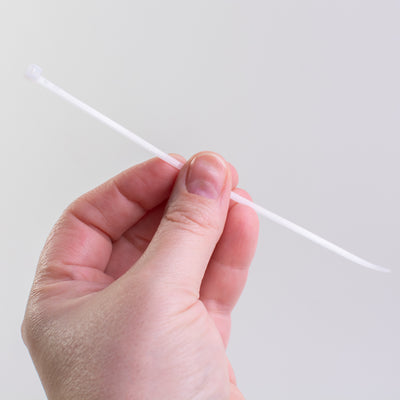 6" x 2.8mm Zip Ties: White (100)