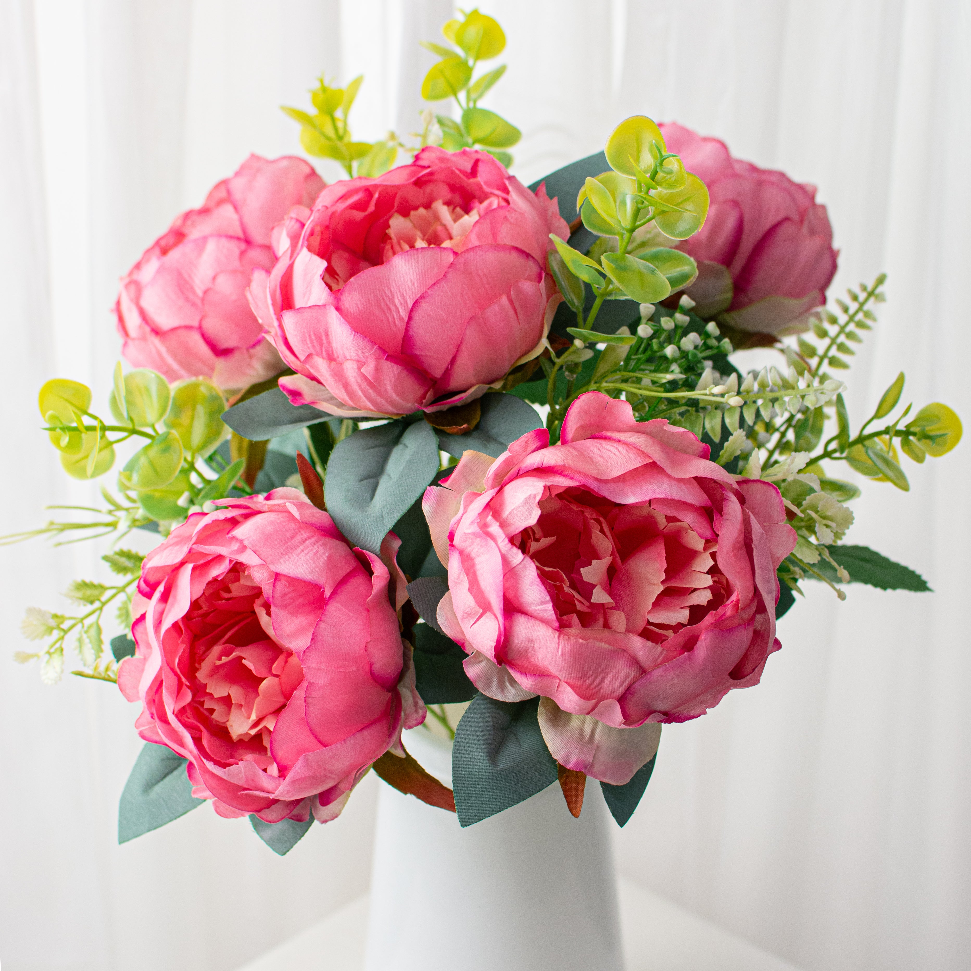 19" Peony Eucalyptus Bush: Pink