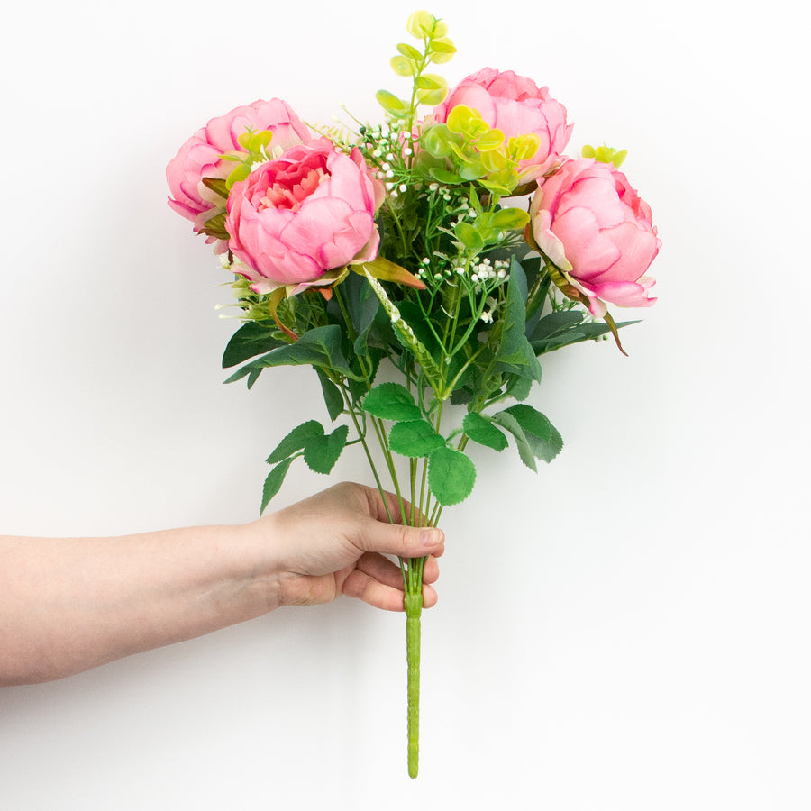 19" Peony Eucalyptus Bush: Pink