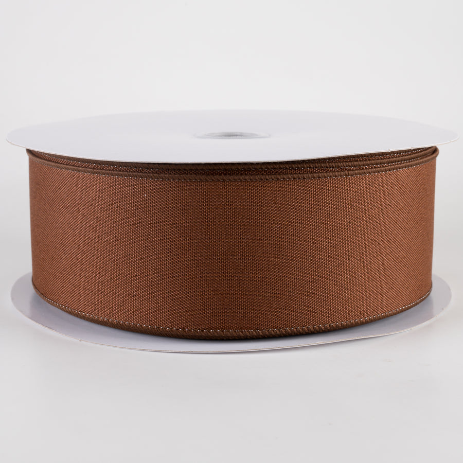 2.5" Value Faux Burlap Ribbon: Chocolate Brown (50 Yards)