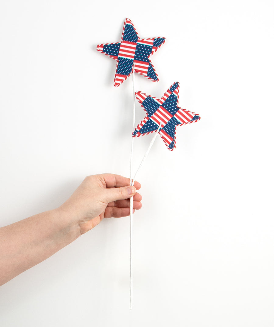 18" Patriotic Fabric Star Pick