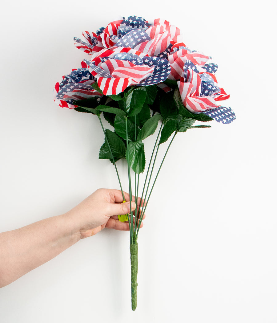 21" Colorfast American Flag Rose Bush