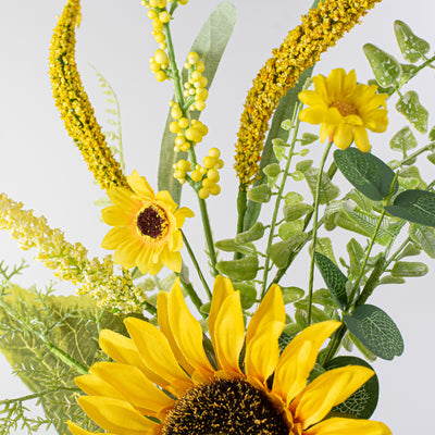 18" Sunflower & Greenery Filler Pick