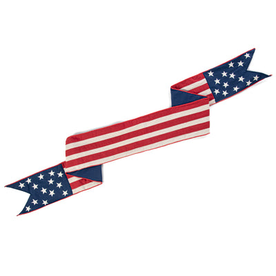 [D Stevens] 6" Canvas Stars and Stripes Ribbon Wreath Sash
