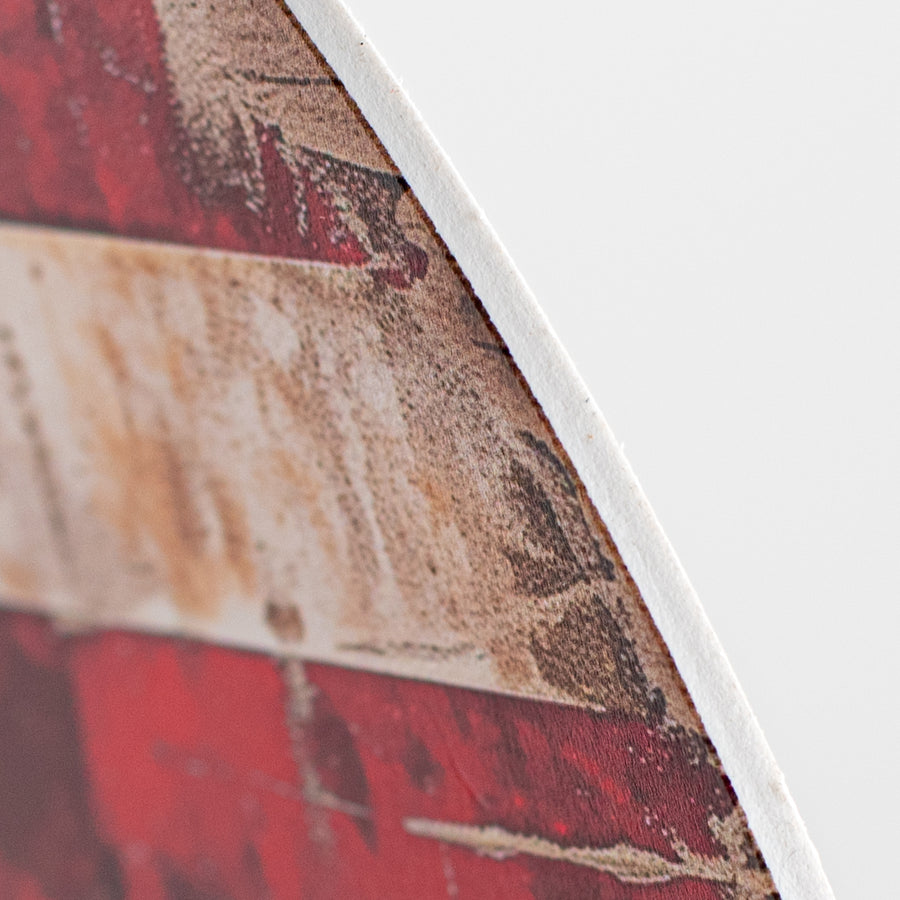 10.5" Round Waterproof Accent: Distressed American Flag