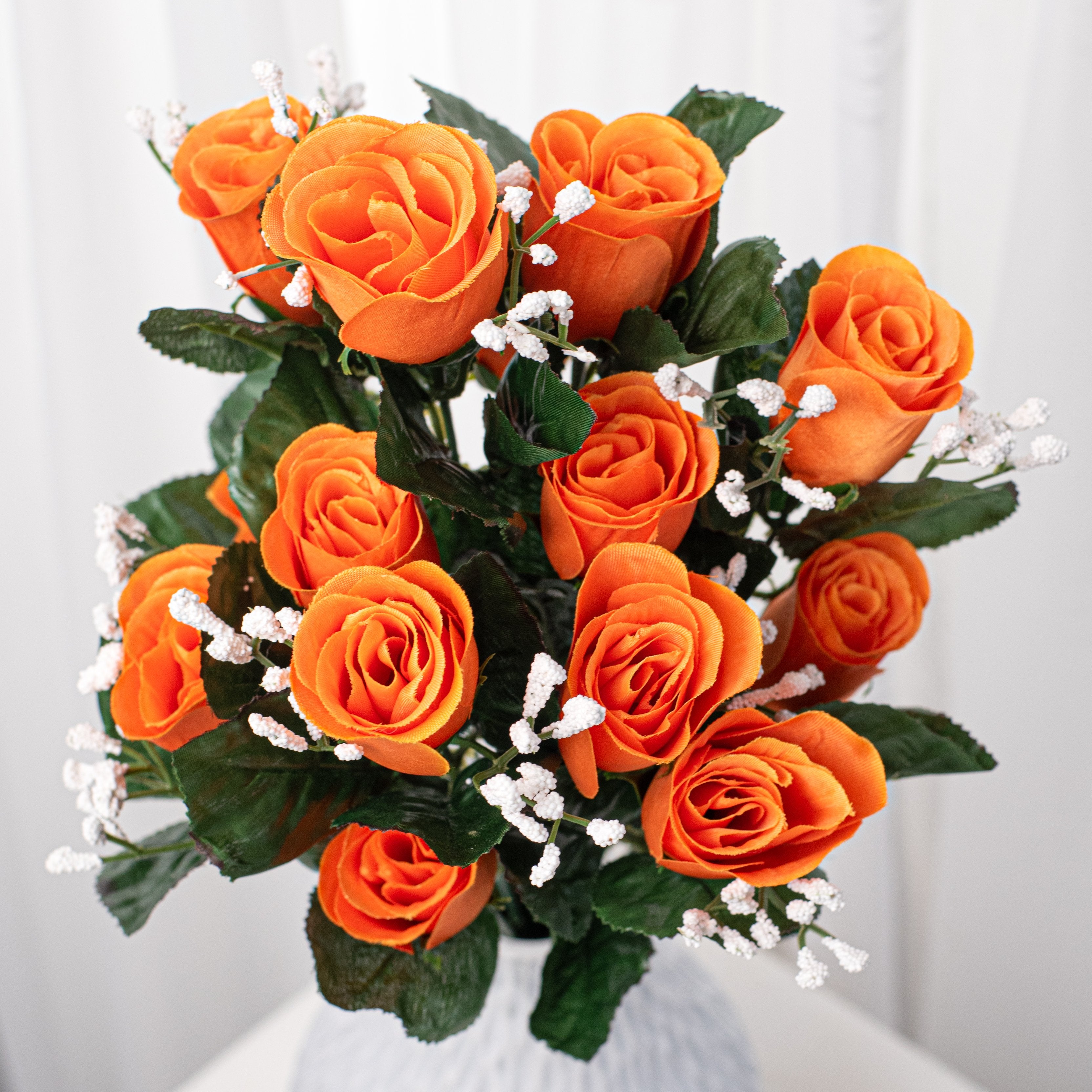 16" Colorfast Lillian Rose Bud Bush: Orange