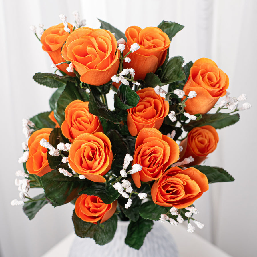 16" Colorfast Lillian Rose Bud Bush: Orange